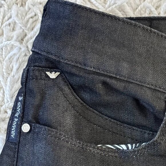 NWOT!  Authentic Armani Jeans Long Straight Leg Jeans in Dark Grey - Size 25 - Picture 4 of 7